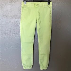 Neon green joggers
